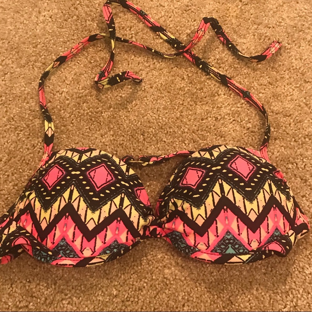 Tribal patterned push up bikini top